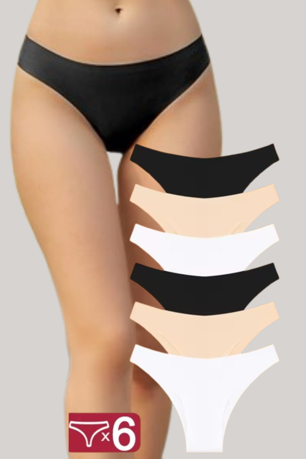 6PCS Set Sexy Ice Silk Low Waist Panty – Invisible Seamless Comfort