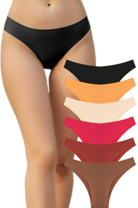 6PCS Set Sexy Ice Silk Low Waist Panty  – Invisible Seamless Comfort