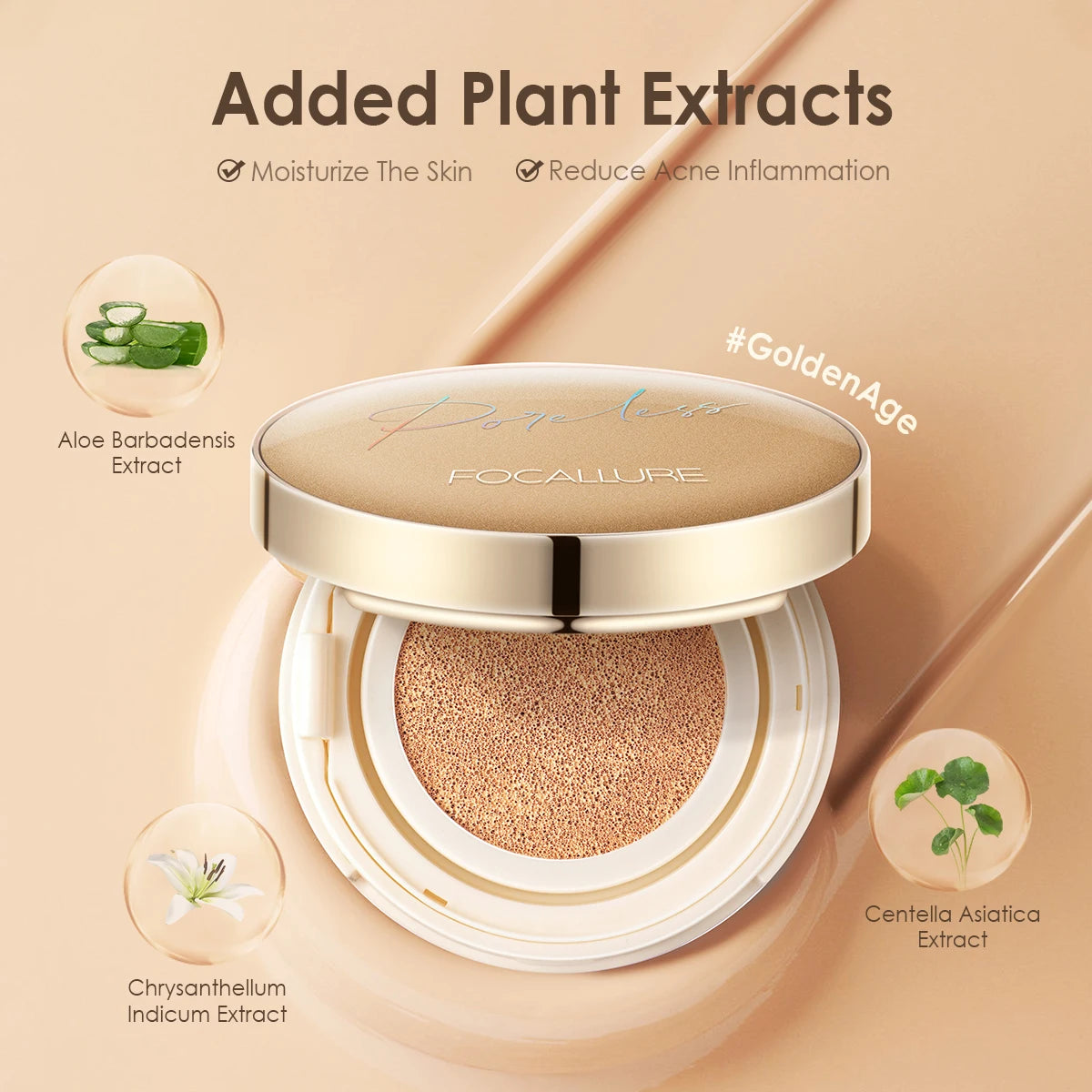 FOCALLURE Air Cushion Poreless BB Cream Foundation