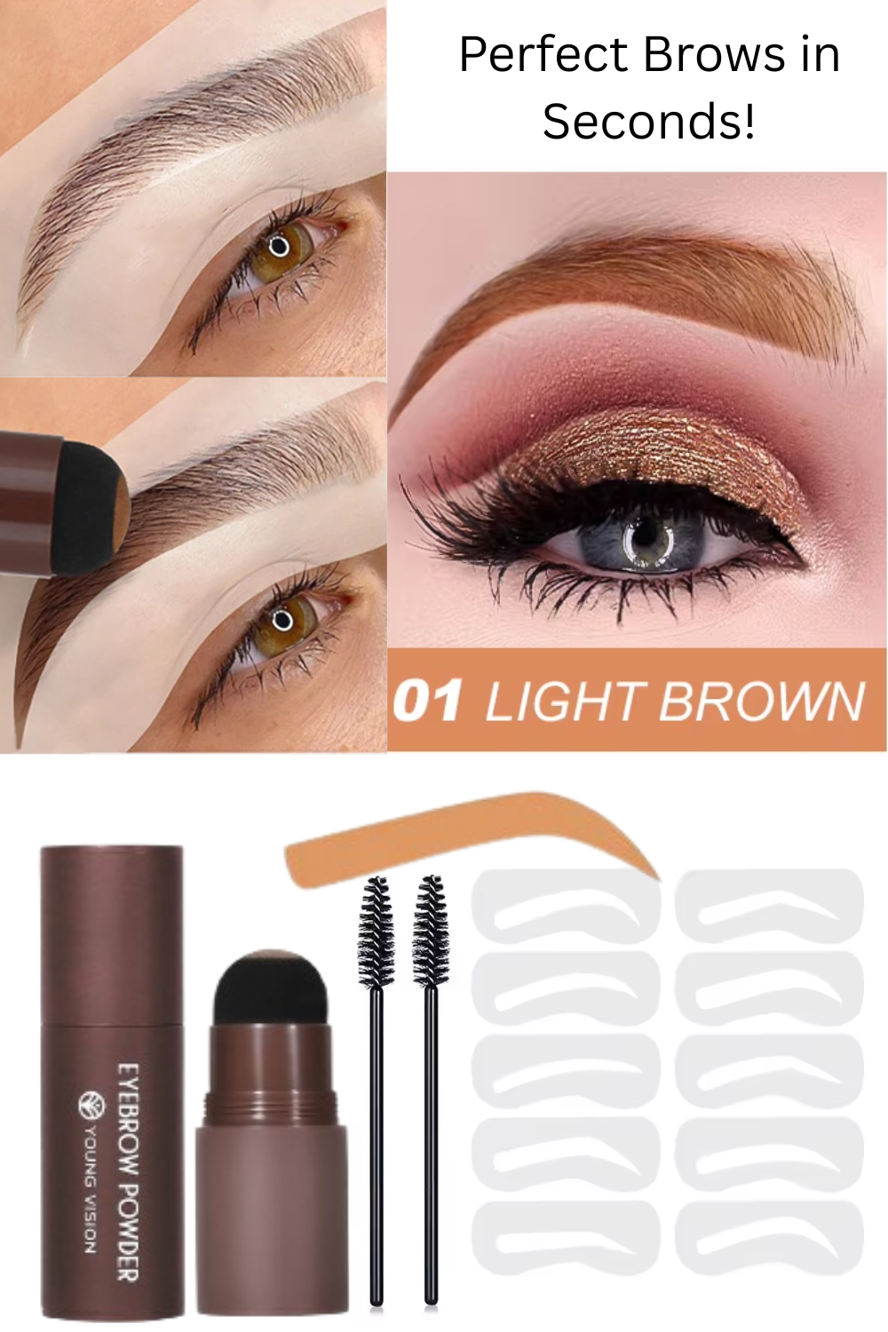 Eyebrow Stamp & Stencil Kit - Perfect Brows in Seconds