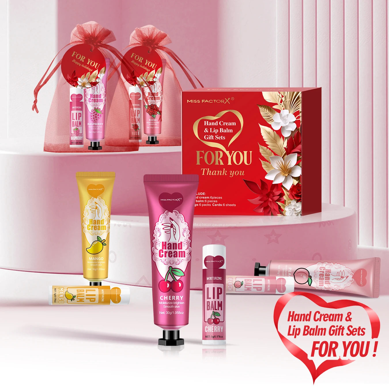 24PCS Bulk Lip Balm & Hand Cream Set – Perfect Gift For Birthday, Wedding, Holiday Gift Or Any Occasion