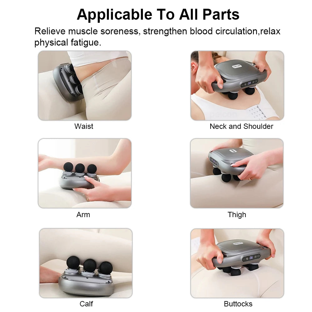Fascia Gun Back Waist Muscle Massager - Muscle Relaxation & Pain Relief with Adjustable Speeds