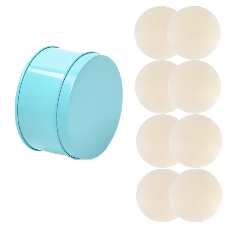 Nipple Cover -4 Pairs Ultra-Thin Sticky Adhesive Reusable Silicone Nipple Pasties With Box