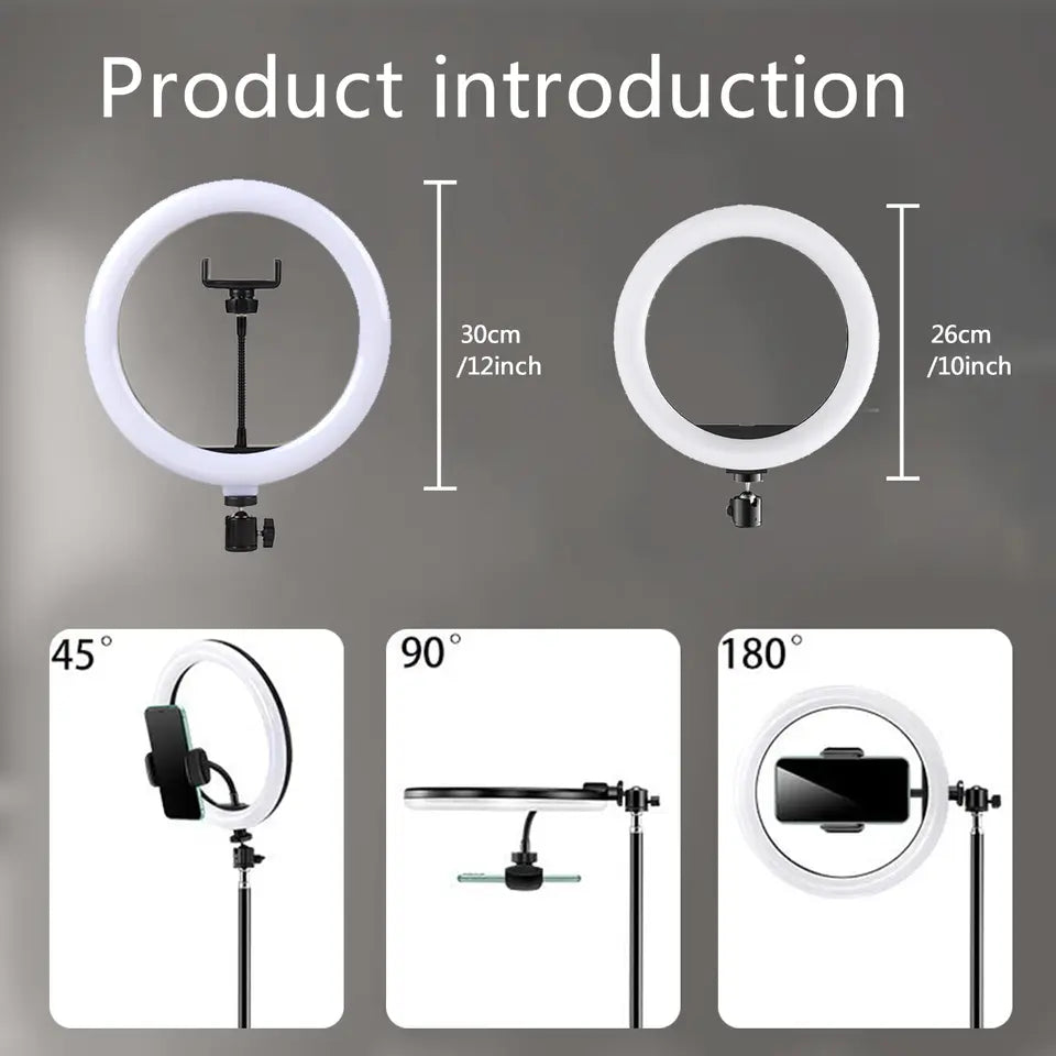 10 inch LED Selfie Ring Light with Tripod & Phone Holder – Perfect for TikTok, YouTube & Makeup