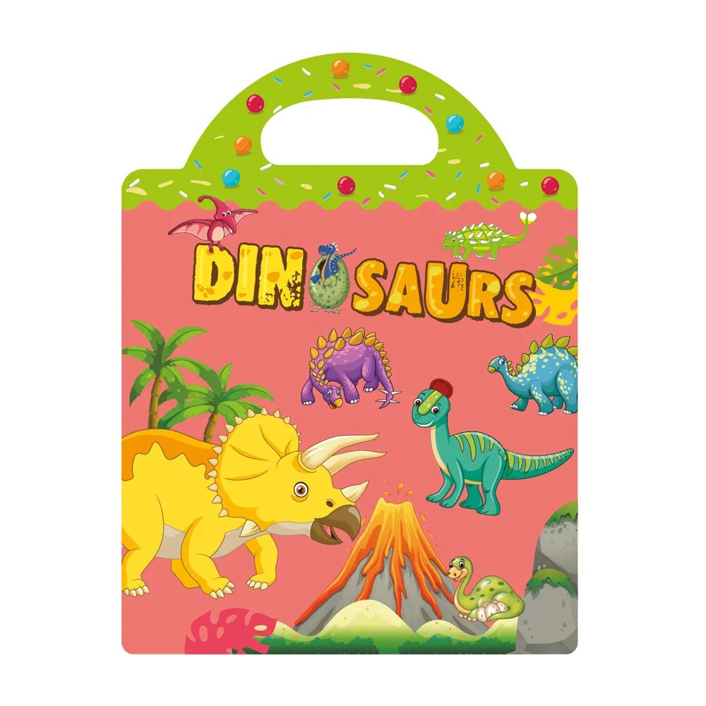 Reusable Sticker Book for Kids – Cute Cartoon Animals & DIY Puzzle Scenes