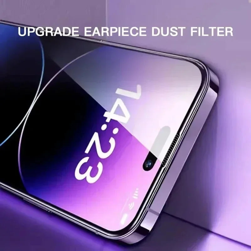 3Pcs Dust-Free Oleophobic Screen Protector for iPhone 13 14 15 Pro Max Mini XR 11 12 Plus 16