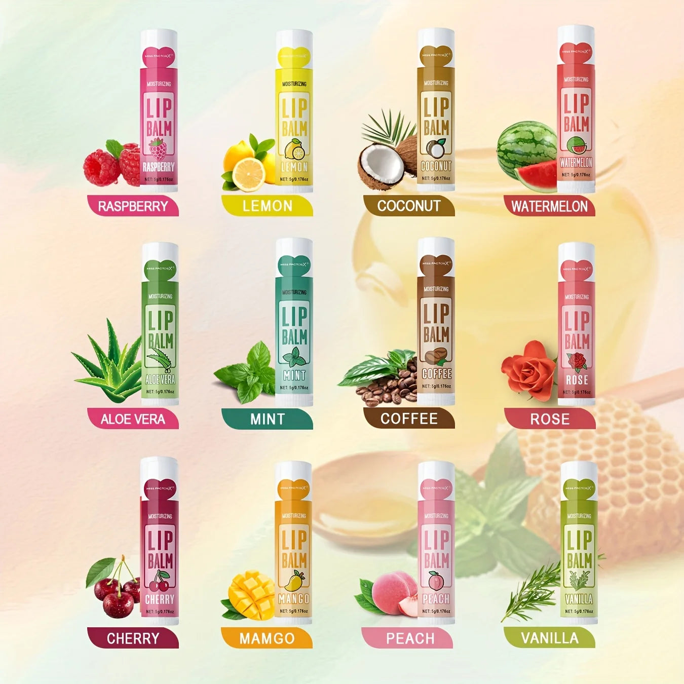 12PCS Lip Balm Gift Set – Deep Moisturizing & Long-Lasting Hydration