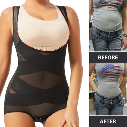 Seamless Slimming Mesh Bodysuit Shaper – Sculpting & Sexy Tummy Control Shapewear