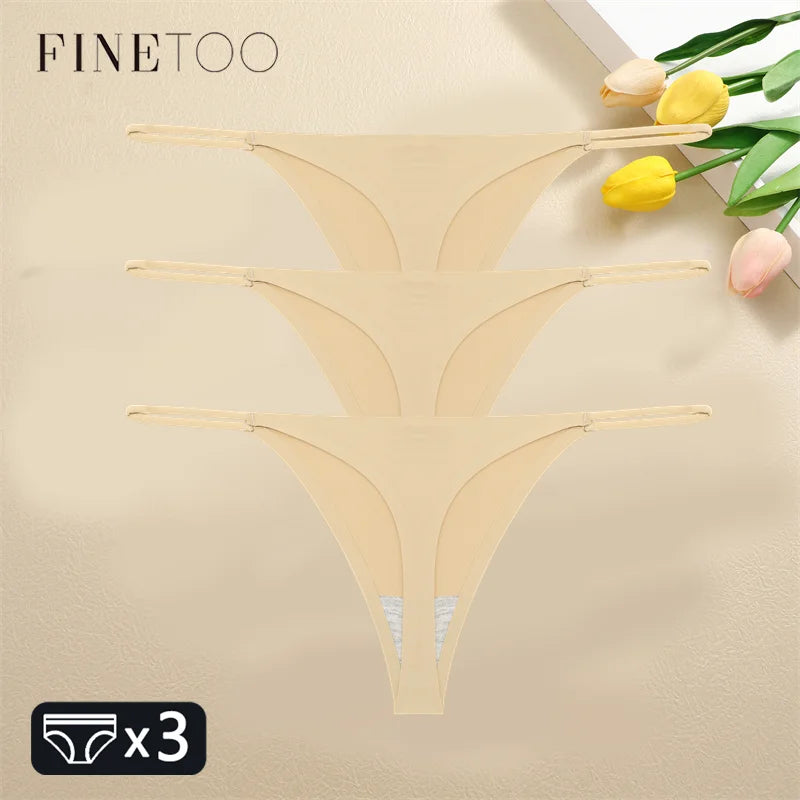 3PCS Set Seamless Thong Panty – Sexy Low Waist Bikini Panty for Women
