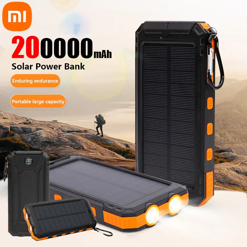 Xiaomi 200000mAh Solar Power Bank – Ultra High Capacity Fast Charging for iOS & Android