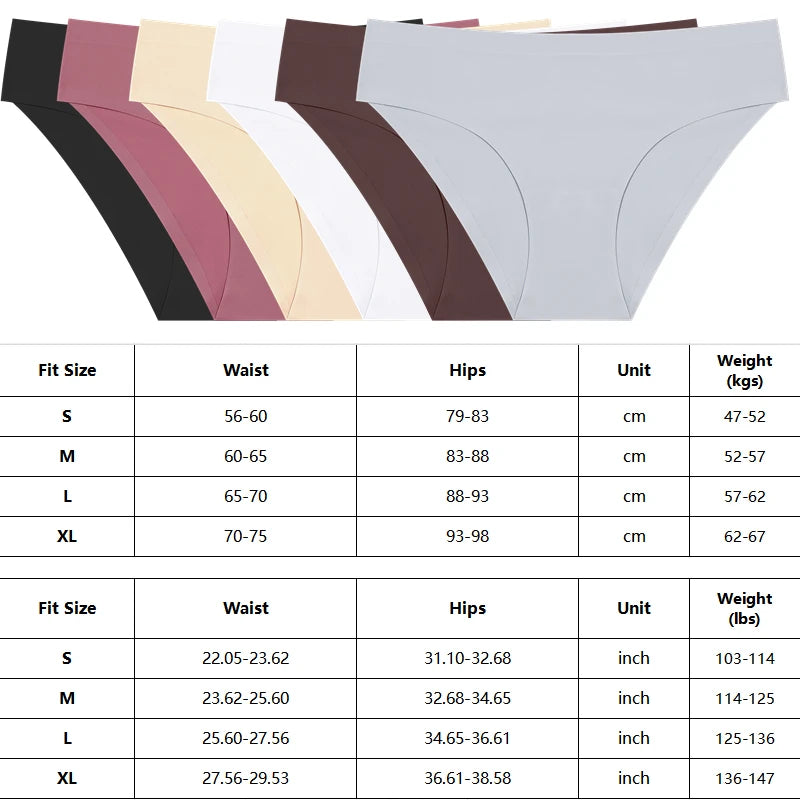5PCS Set Seamless Ice Silk Panty – Ultra Soft & Invisible Comfort