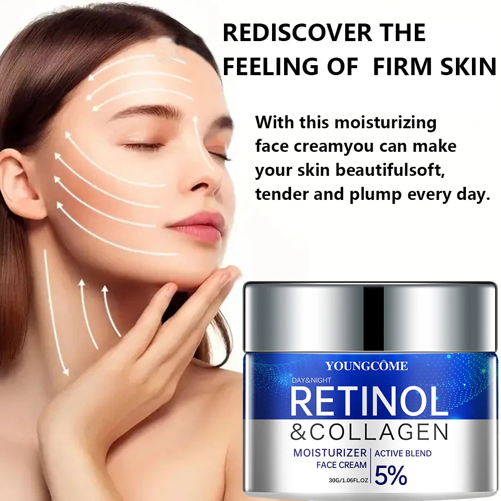 Retinol Collagen Cream & Serum Combo Set – Hydrate, Repair & Smooth Wrinkles for Youthful Skin
