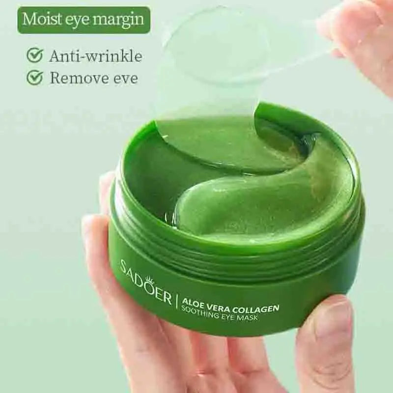 60pcs Aloe Vera Collagen Eye Mask – Hydrating ,Anti-Puffiness Remove Dark Circle & Eye Bag