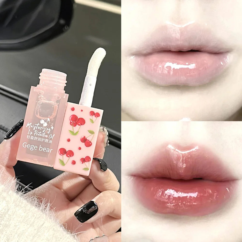 π Gege Bear Cherry Lip Care Set β Hydrating Lip Balm & Oil for Soft, Supple Lips
