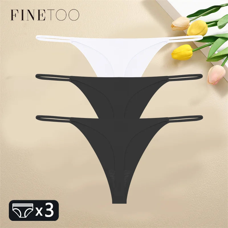 3PCS Set Seamless Thong Panty – Sexy Low Waist Bikini Panty for Women