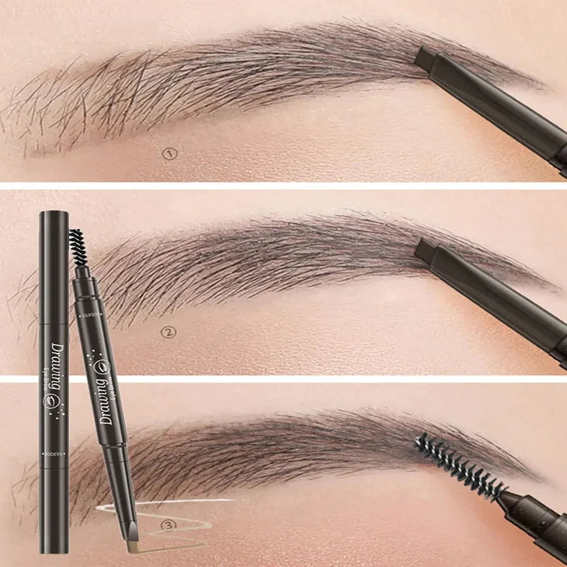 2-in-1 Waterproof Eyebrow Pencil & Brush – Long-Lasting, Natural Brow Makeup