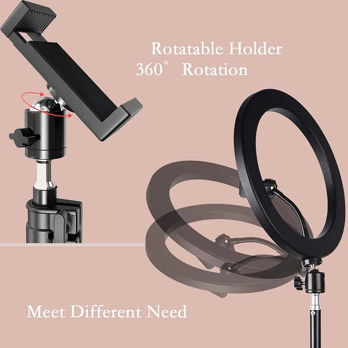 LED Selfie Ring Light with Tripod & Phone Holder – Perfect for YouTube, TikTok & Live Streaming