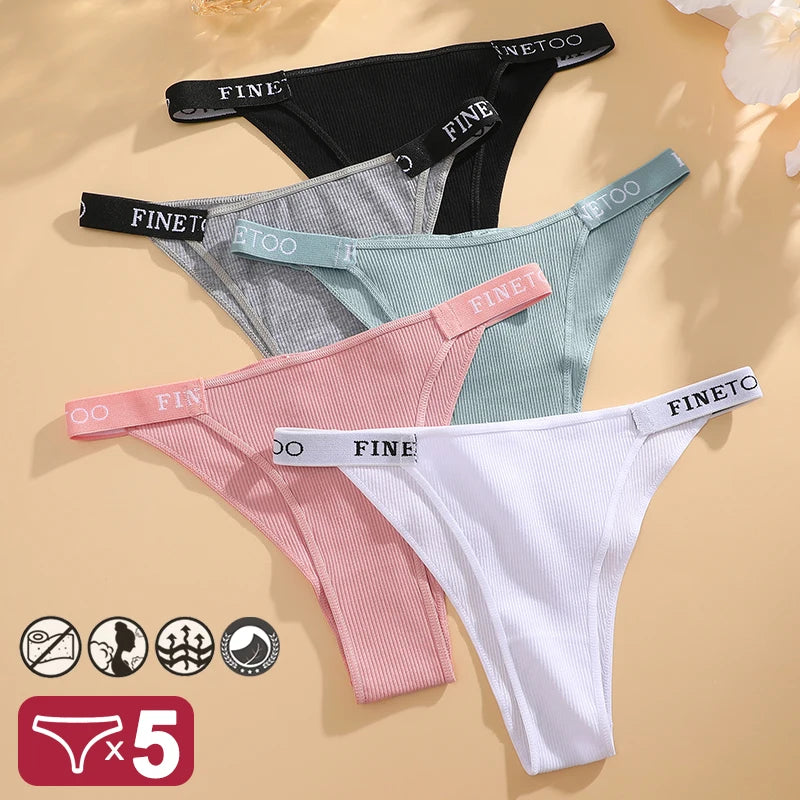 5PCS Set Low-Waist Cotton Panty – Comfortable & Stylish Lingerie Set
