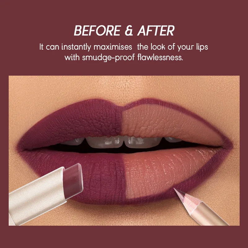 USHAS 12-Color Lip Liner & Lipstick Set – Matte, Long-Lasting & Easy to Apply