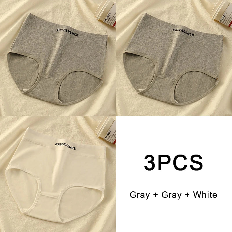 3PCS Set Women's High-Waist Cotton Panty – Soft, Breathable & Comfortable Underwear