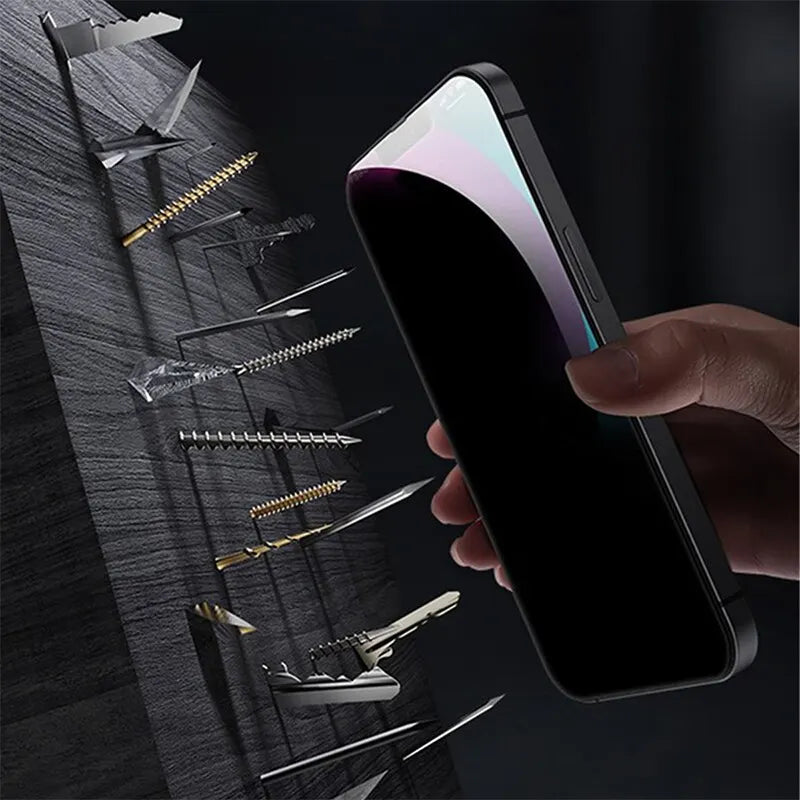 4PCS Privacy Screen Protector for iPhone 16/1514/13/12/11 Pro Max – Anti-Spy Tempered Glass