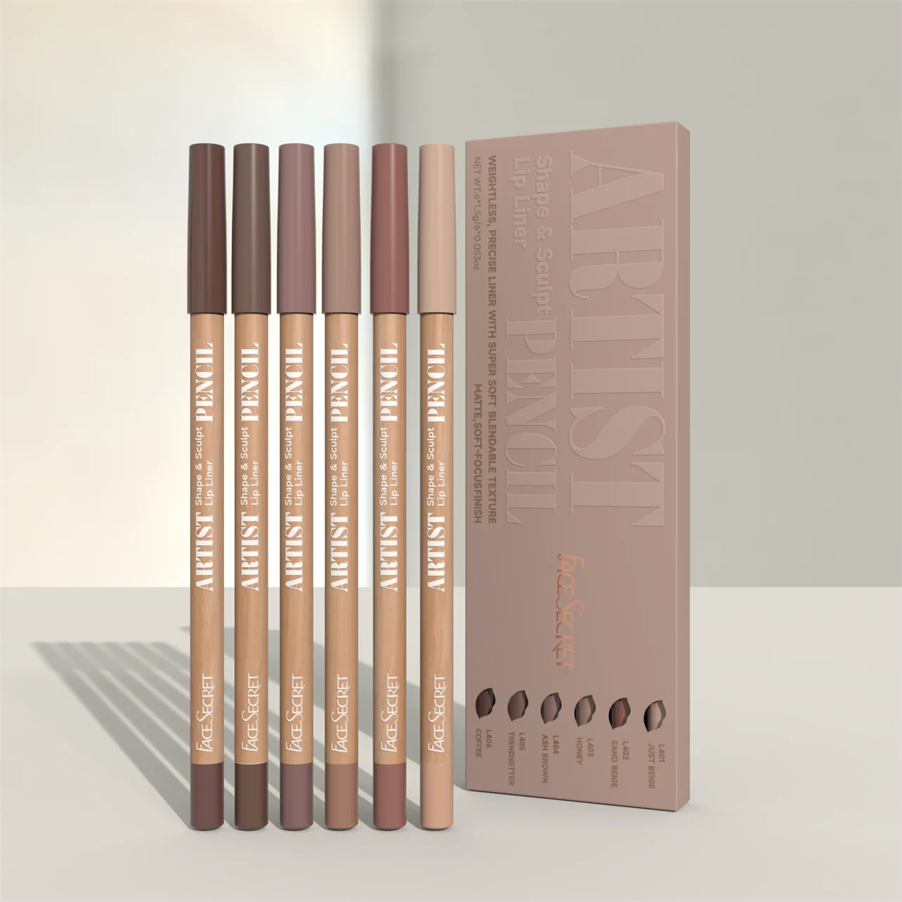 Face Secret Lip Liner Pencil Set – Smooth, Precise, & Long-Lasting