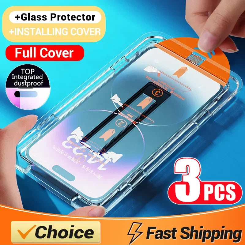 Oleophobic Coating Screen Protector for iPhone 16/15/14/13/12/11/X – No Bubbles, No Dust!