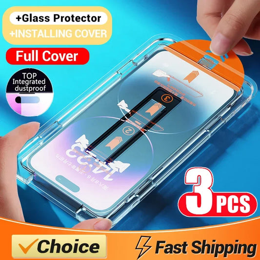 Oleophobic Coating Screen Protector for iPhone 16/15/14/13/12/11/X – No Bubbles, No Dust!