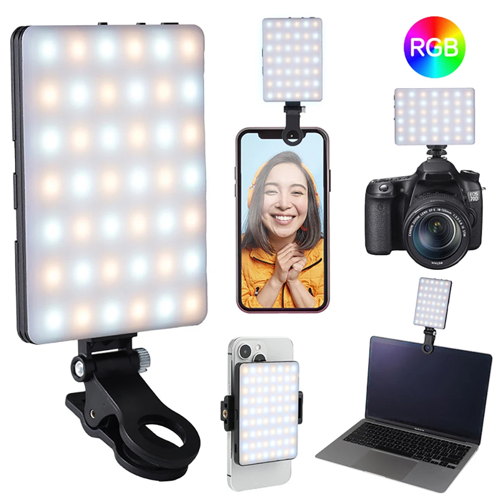 Mini RGB LED Fill Light for Phone – Pocket Video Light for Vlog, Live, & Camera