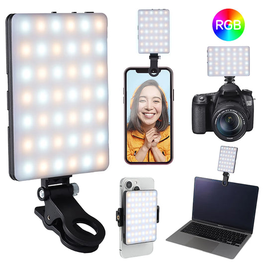Mini RGB LED Fill Light for Phone – Pocket Video Light for Vlog, Live, & Camera