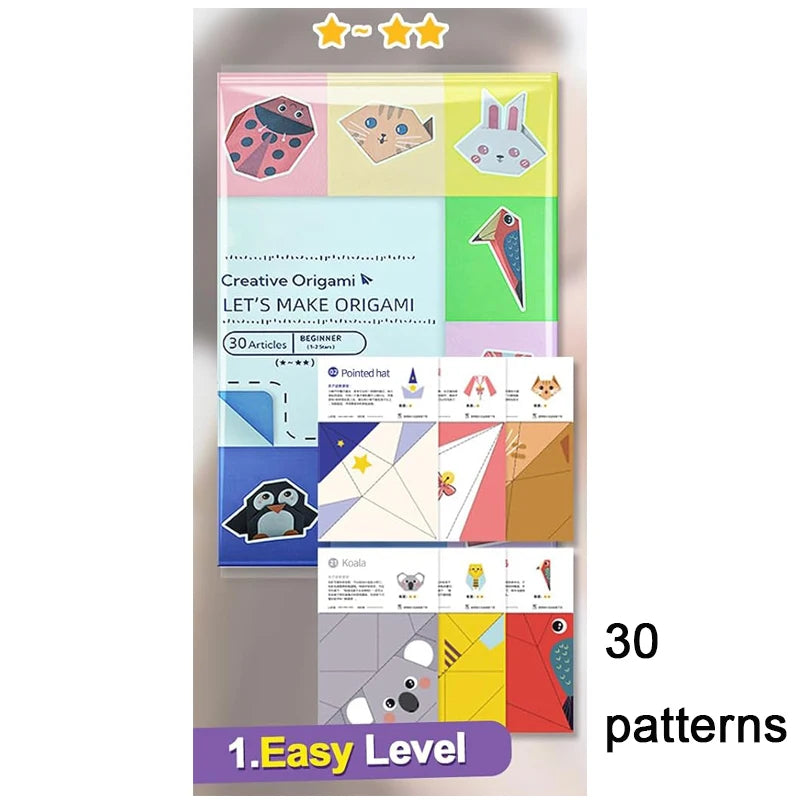 Origami Paper Craft Kit for Kids – DIY Paper Folding Set with Book & 30/96 Sheets