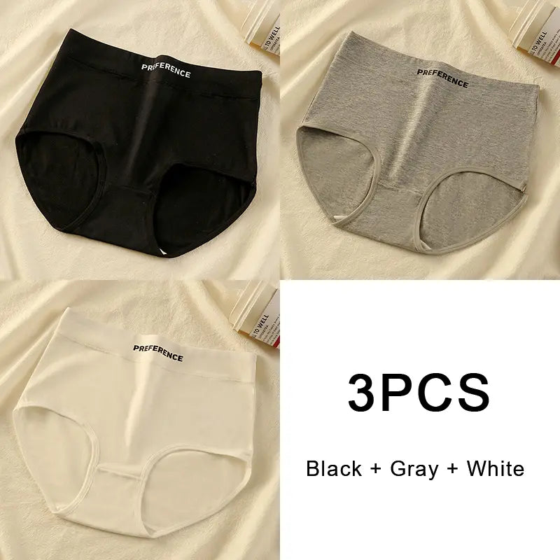 3PCS Set Women's High-Waist Cotton Panty – Soft, Breathable & Comfortable Underwear