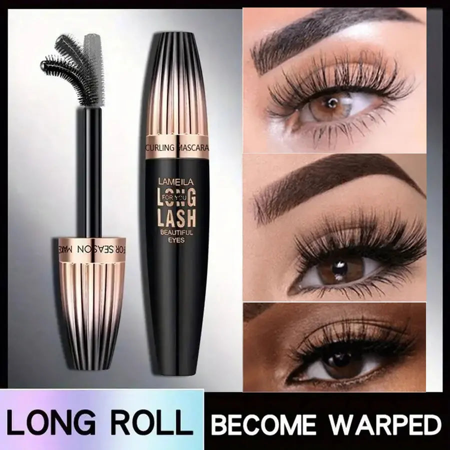 4D Volumizing Mascara – Waterproof, Smudge-Proof, Plump, Curl & Lengthen for All-Day Drama