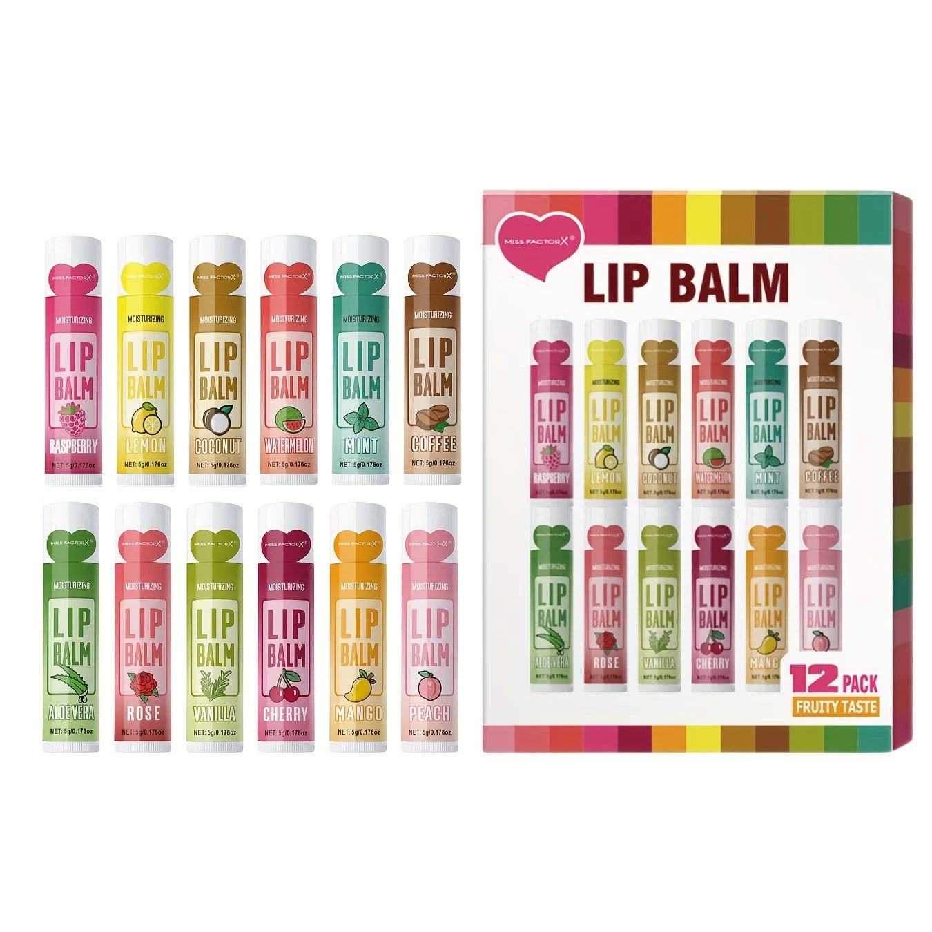 12PCS Lip Balm Gift Set – Deep Moisturizing & Long-Lasting Hydration