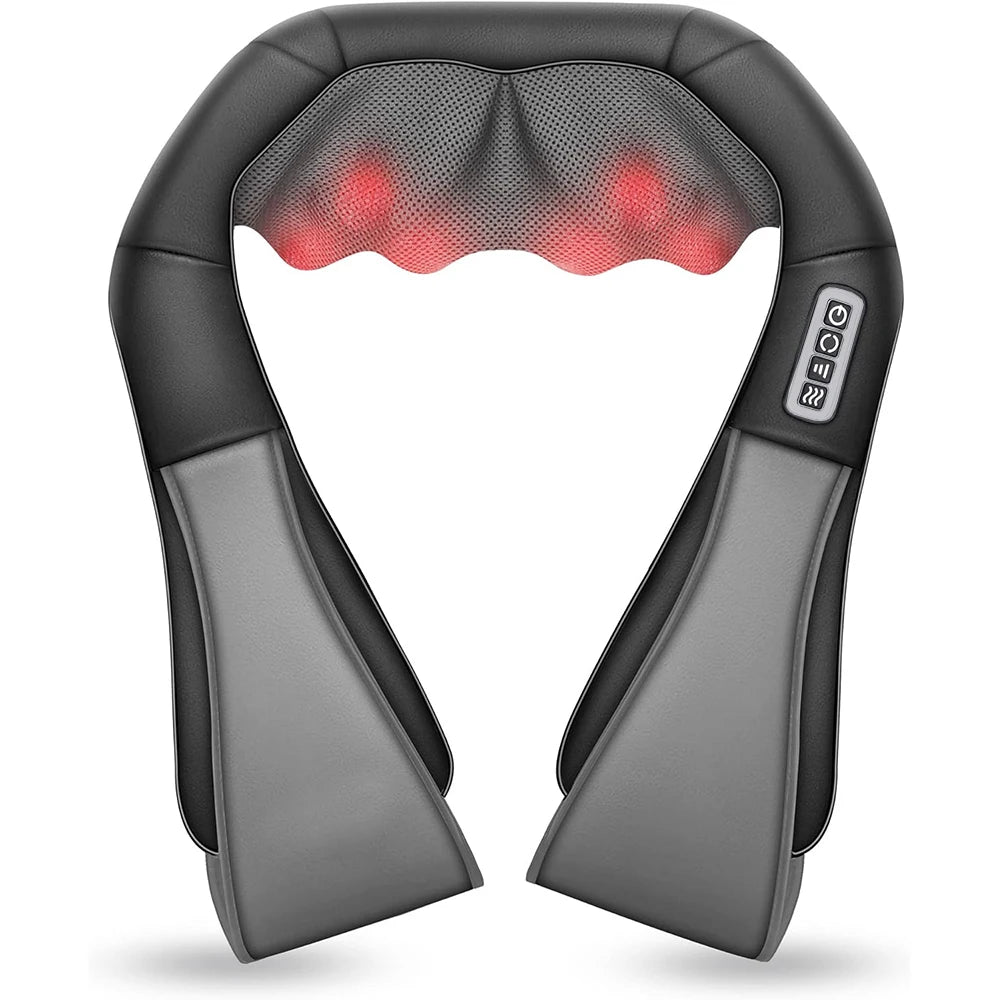 Professional Shiatsu Neck & Shoulder Massager – Heated Deep Kneading Electric Massage Pillow