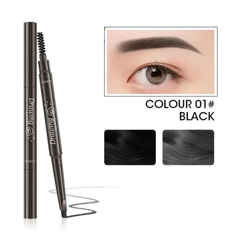 2-in-1 Waterproof Eyebrow Pencil & Brush – Long-Lasting, Natural Brow Makeup