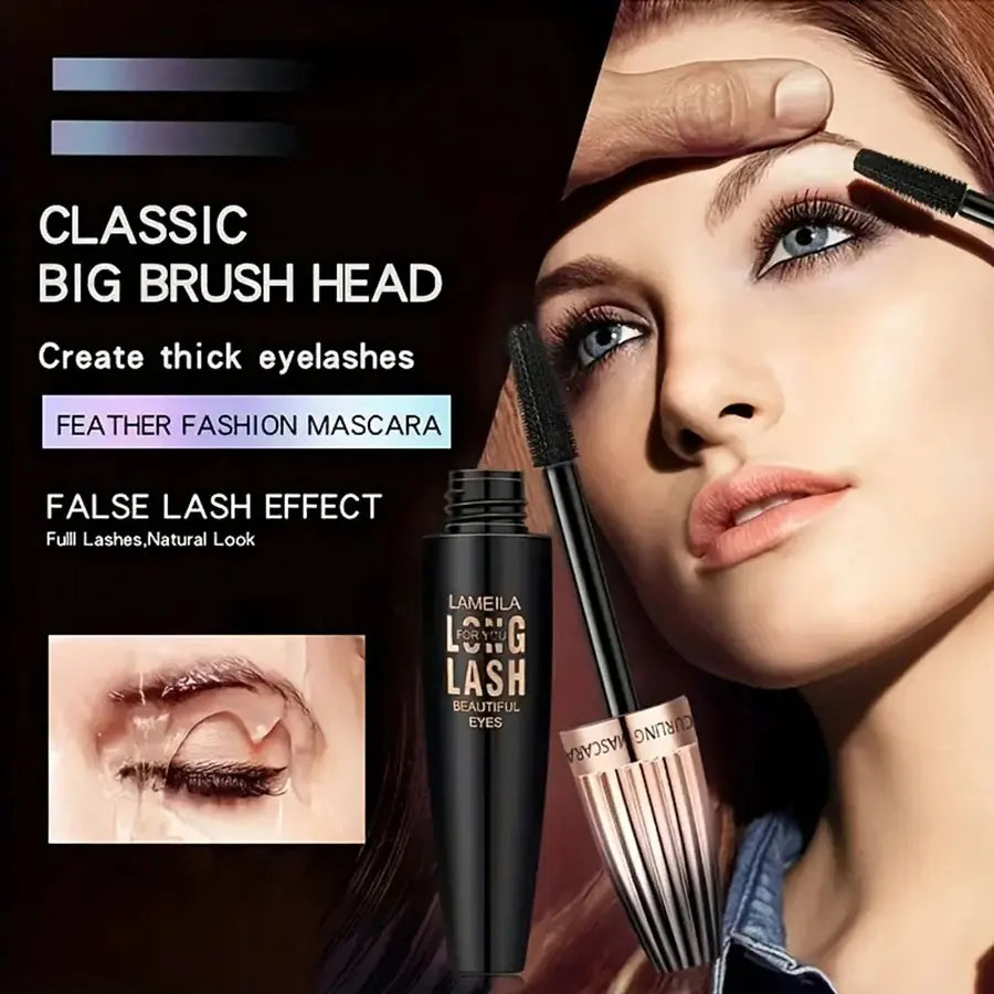 4D Volumizing Mascara – Waterproof, Smudge-Proof, Plump, Curl & Lengthen for All-Day Drama