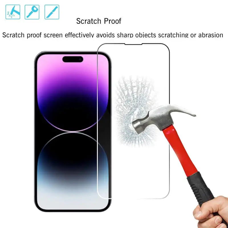 HD Tempered Glass Screen Protector for iPhone 11/12/13/14/15/16 Pro Max – Ultra Clear Glass Film