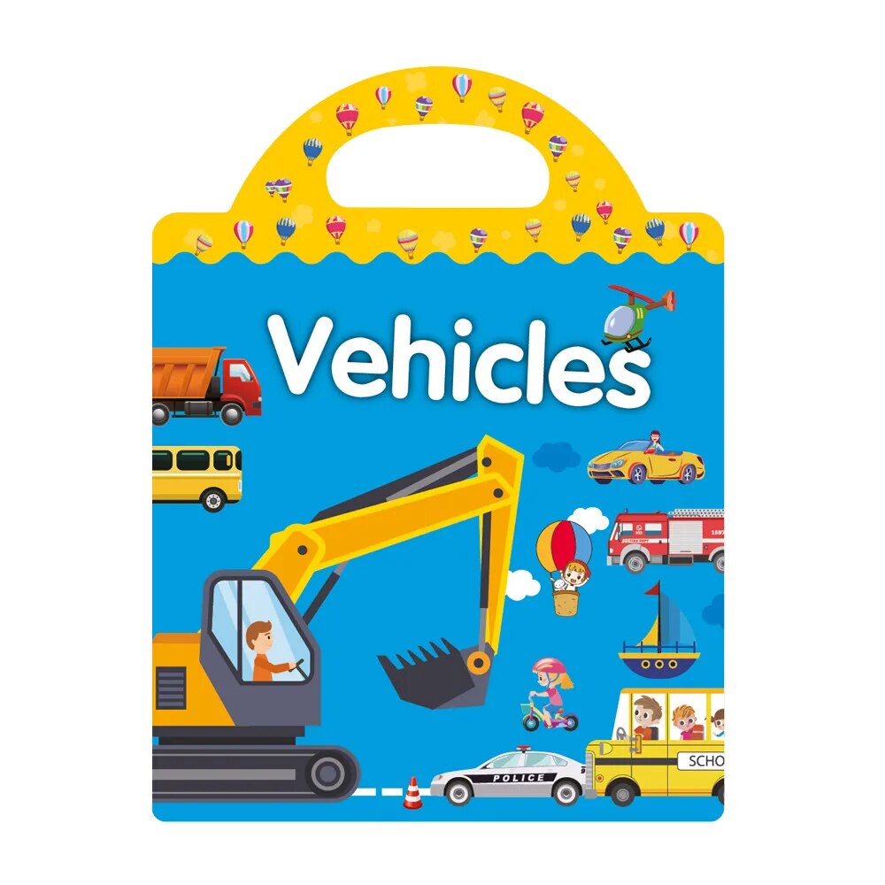 Reusable Sticker Book for Kids – Cute Cartoon Animals & DIY Puzzle Scenes