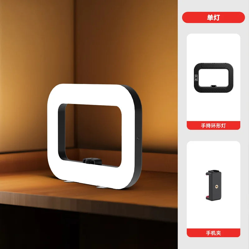 Portable Rabbit Cage Selfie LED Ring Light – Rechargeable Fill Light for Mobile & Live Streaming