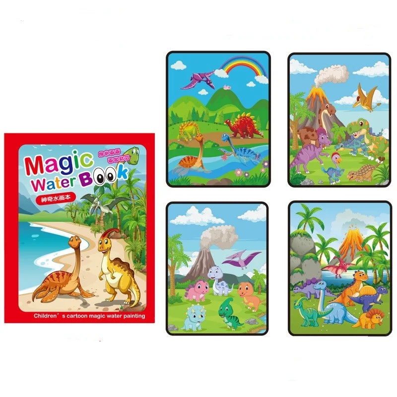 1P Reusable Water Drawing Book - Mess-Free Magic Painting Pad with Refillable Water Pen