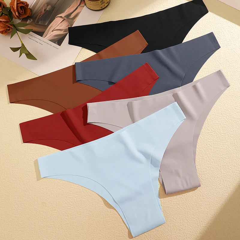 6PCS Set Sexy Ice Silk Low Waist Panty – Invisible Seamless Comfort