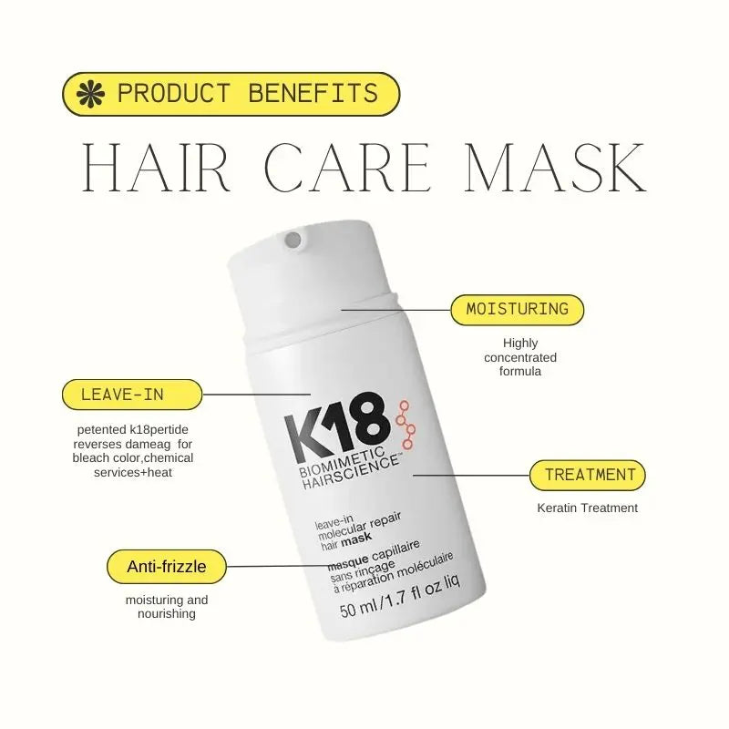 K18 Leave-In Molecular Repair Hair Mask – Deep Keratin Treatment for Damaged Hair & Scalp (1/5 PCS)