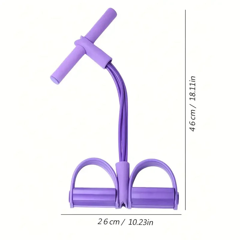 4-Tube Elastic Yoga Pedal Puller Resistance Band – Full-Body Strength Training & Yoga Exercise Equipment