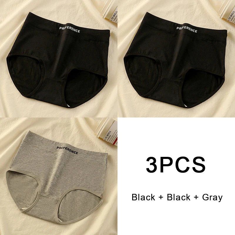 3PCS Set Women's High-Waist Cotton Panty – Soft, Breathable & Comfortable Underwear