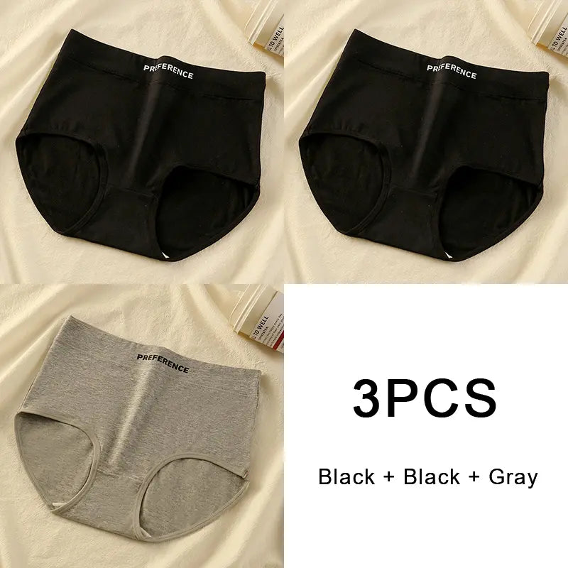 3PCS Set Women's High-Waist Cotton Panty – Soft, Breathable & Comfortable Underwear