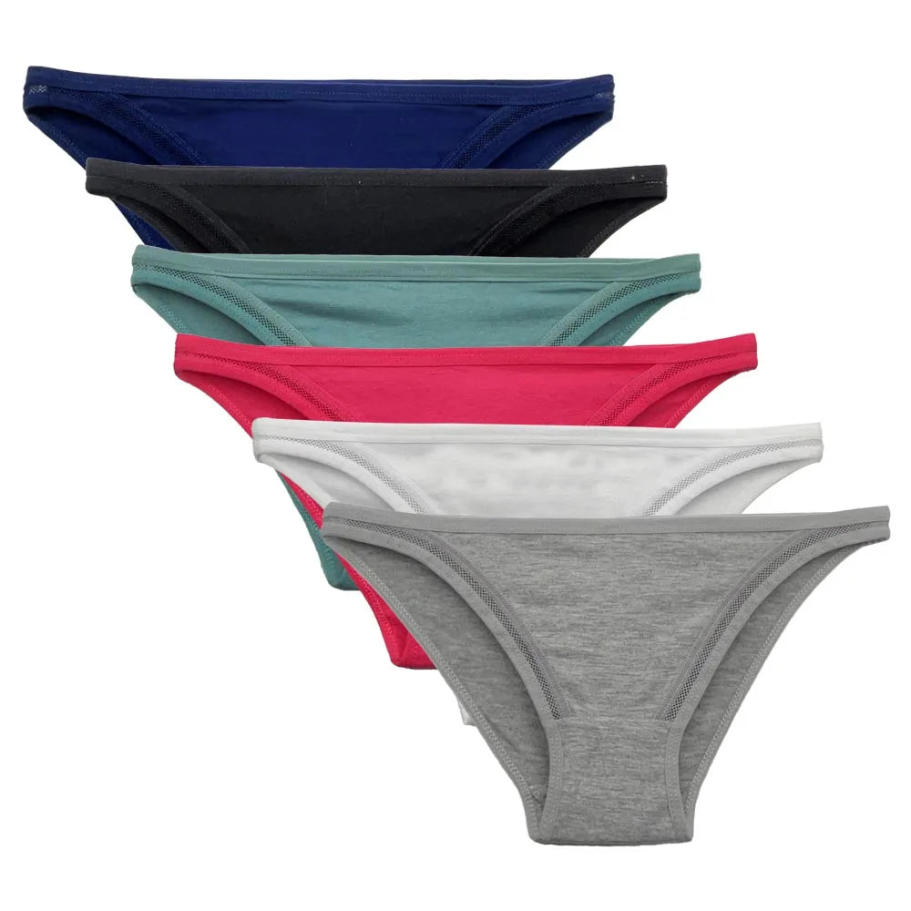 5PCS Set Stylish Lace Panty – Low Rise Cotton Briefs for Women