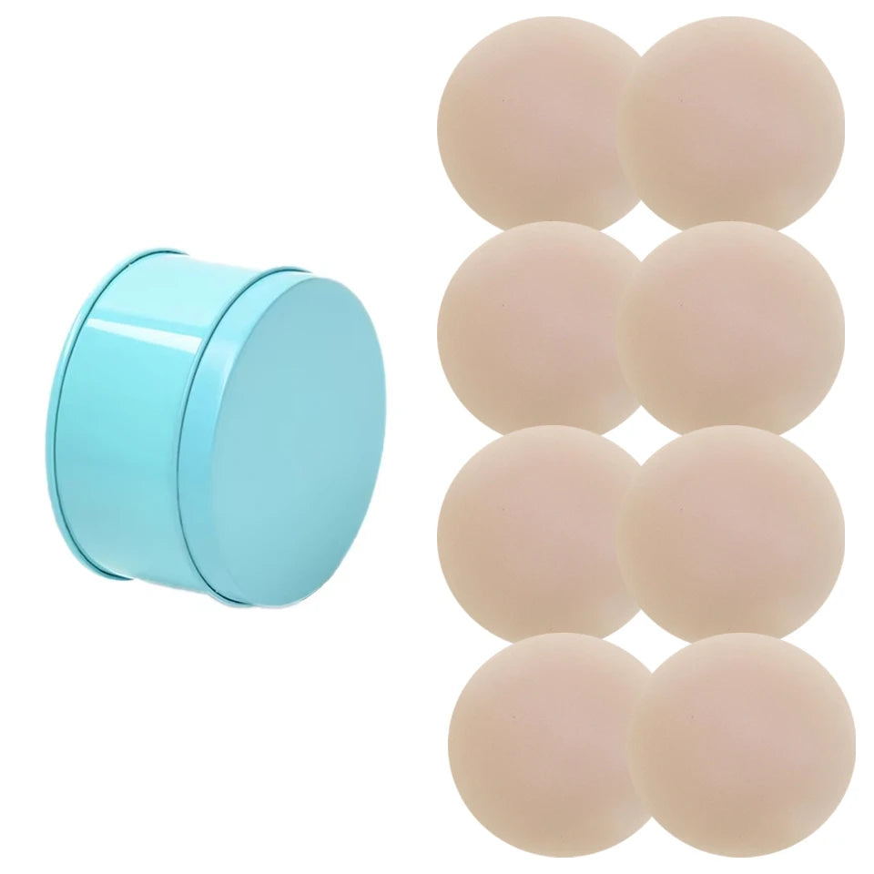 Nipple Cover -4 Pairs Ultra-Thin Sticky Adhesive Reusable Silicone Nipple Pasties With Box