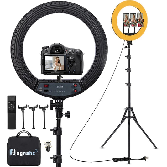 18 inch  LED Ring Light with Tripod – 55W Dimmable for Makeup, Vlogging & Photography