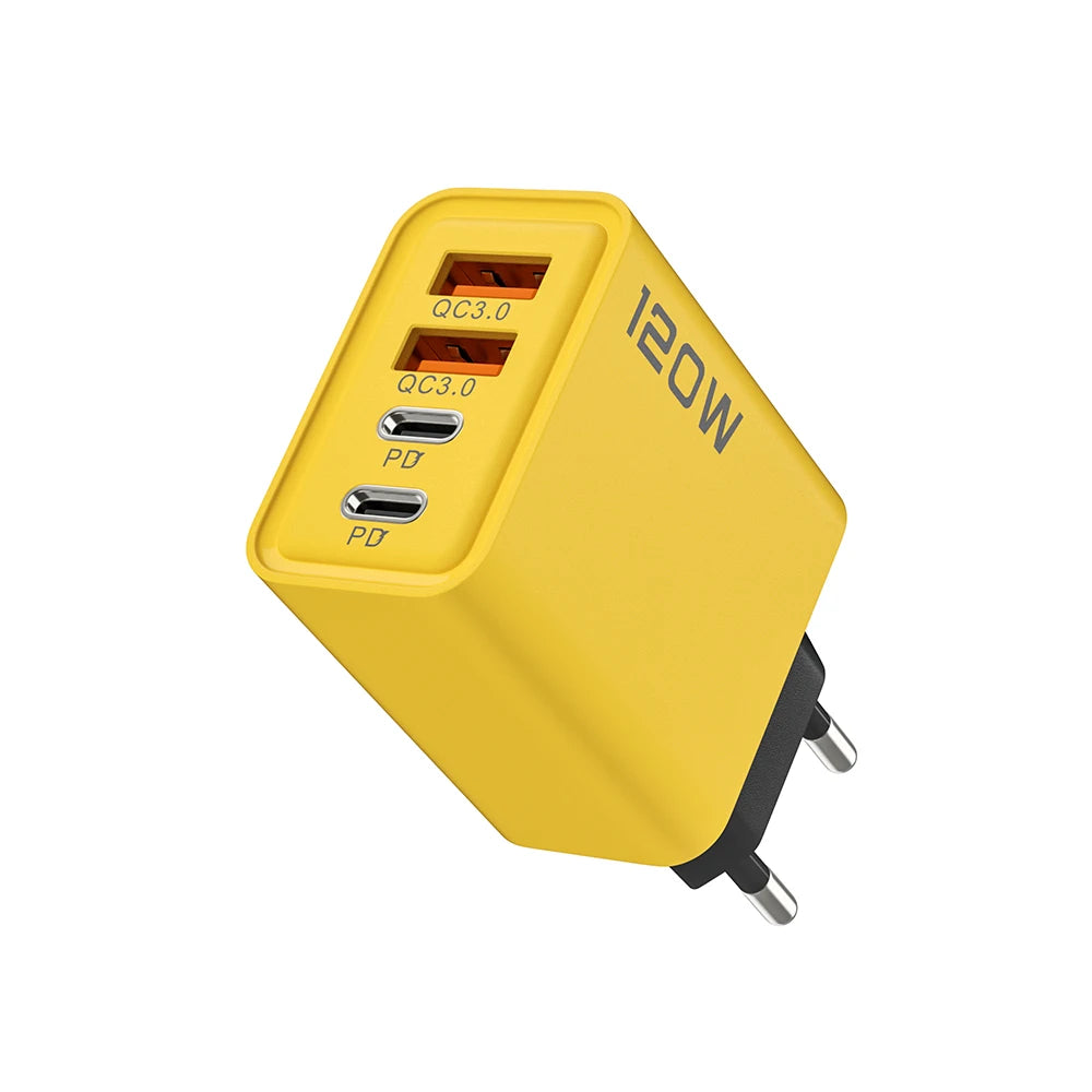 4-Port USB C Fast Charger PD 3.0 Adapter for iPhone, Android & Tablets